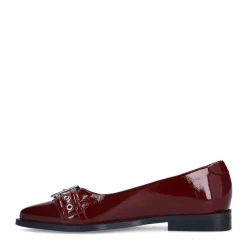 Manfield Bordeaux rode lakleren ballerina's^DAMES Loafers