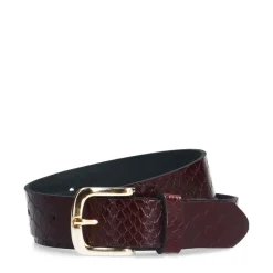 Manfield Bordeaux rode leren riem^ Riemen