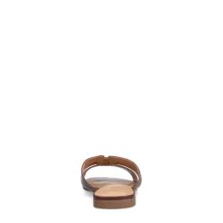 Manfield Bordeaux rode leren slippers^DAMES Slippers