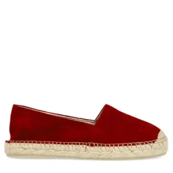 Manfield Bordeaux rode suède espadrilles^DAMES Espadrilles