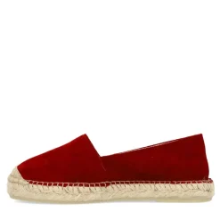 Manfield Bordeaux rode suède espadrilles^DAMES Espadrilles