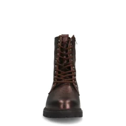 No Stress Bronskleurige leren veterlaarsjes^DAMES Enkellaarsjes