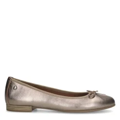 No Stress Bronzen leren ballerina's met strik^DAMES Loafers