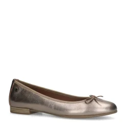 No Stress Bronzen leren ballerina's met strik^DAMES Loafers