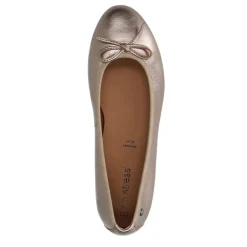 No Stress Bronzen leren ballerina's met strik^DAMES Loafers
