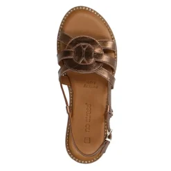 No Stress Bronzen leren sandalen^DAMES Sandalen