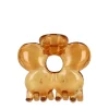 Manfield Bruine bloemen haarklem^ Haaraccessoires
