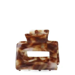 Manfield Bruine haarklem met print^ Haaraccessoires