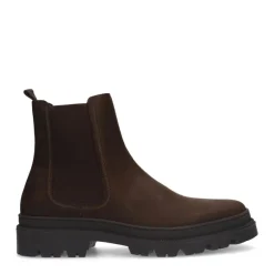 Manfield Bruine leren chelsea boots^Heren Boots