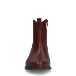 Manfield Bruine leren cowboy laarzen^DAMES Enkellaarsjes