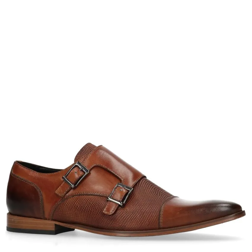 Black label Bruine leren gespschoenen^Heren Gespschoenen