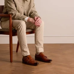 Black label Bruine leren gespschoenen^Heren Gespschoenen