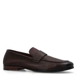 Manfield Bruine leren loafers^Heren Loafers