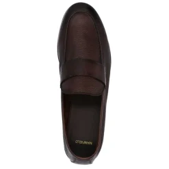 Manfield Bruine leren loafers^Heren Loafers