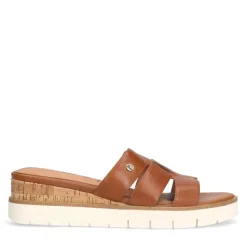 No Stress Bruine leren sandalen^DAMES Slippers