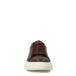 Manfield Bruine leren sneakers^Heren Sneakers