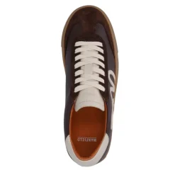 Manfield Bruine leren sneakers^DAMES Sneakers