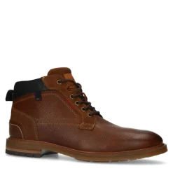 Manfield Bruine leren veterboots^Heren Boots