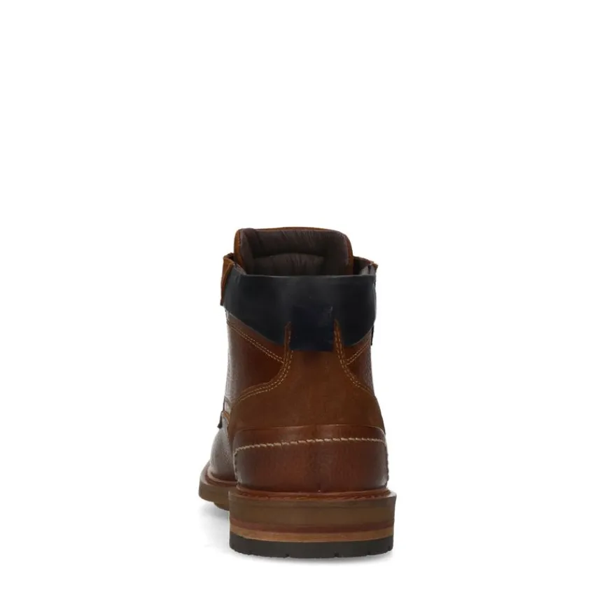 Manfield Bruine leren veterboots^Heren Boots