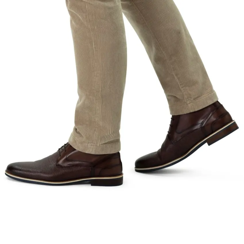 Manfield Bruine leren veterboots^Heren Boots