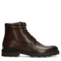 Manfield Bruine leren veterboots^Heren Boots