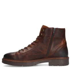 Manfield Bruine leren veterboots^Heren Boots