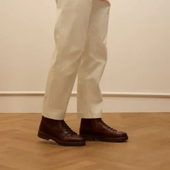 Manfield Bruine leren veterboots^Heren Boots