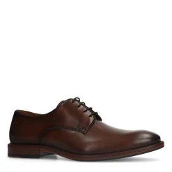 Manfield Bruine leren veterschoen^Heren Veterschoenen