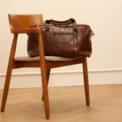 Manfield Bruine leren weekendtas^Heren Heren Tassen|Shoppers