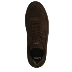 Manfield Bruine nubuck sneakers^Heren Sneakers
