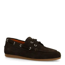 Manfield Bruine suède bootschoenen^DAMES Loafers