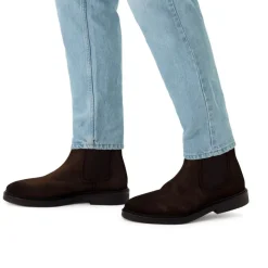 Manfield Bruine suède chelsea boots^Heren Boots