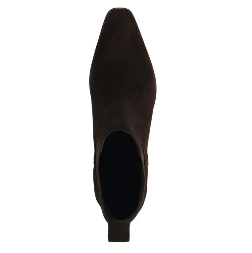 Manfield Bruine suède chelsea boots^DAMES Enkellaarsjes
