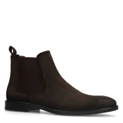 Manfield Bruine suède chelsea boots^Heren Boots