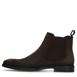 Manfield Bruine suède chelsea boots^Heren Boots