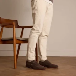 Manfield Bruine suède gespschoenen^Heren Gespschoenen