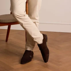 Heritage Bruine suède gespschoenen^Heren Gespschoenen