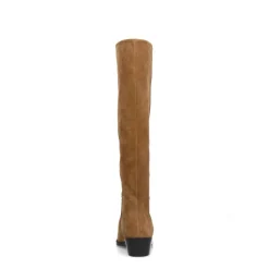 Manfield Bruine suède hoge laarzen^DAMES Laarzen