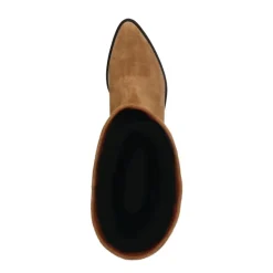 Manfield Bruine suède hoge laarzen^DAMES Laarzen