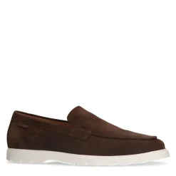 Manfield Bruine suède loafers^Heren Loafers