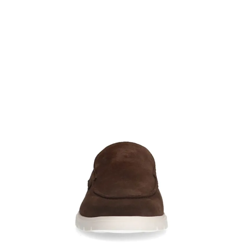 Manfield Bruine suède loafers^Heren Loafers