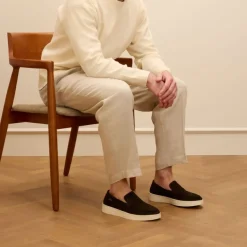 Manfield Bruine suède loafers^Heren Loafers