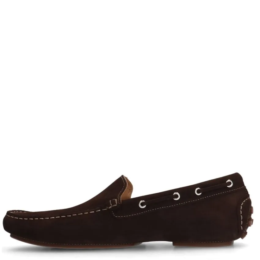 Manfield Bruine suède loafers^Heren Loafers
