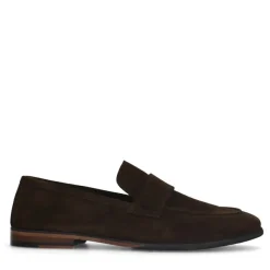 Manfield Bruine suède loafers^Heren Loafers