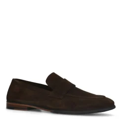 Manfield Bruine suède loafers^Heren Loafers