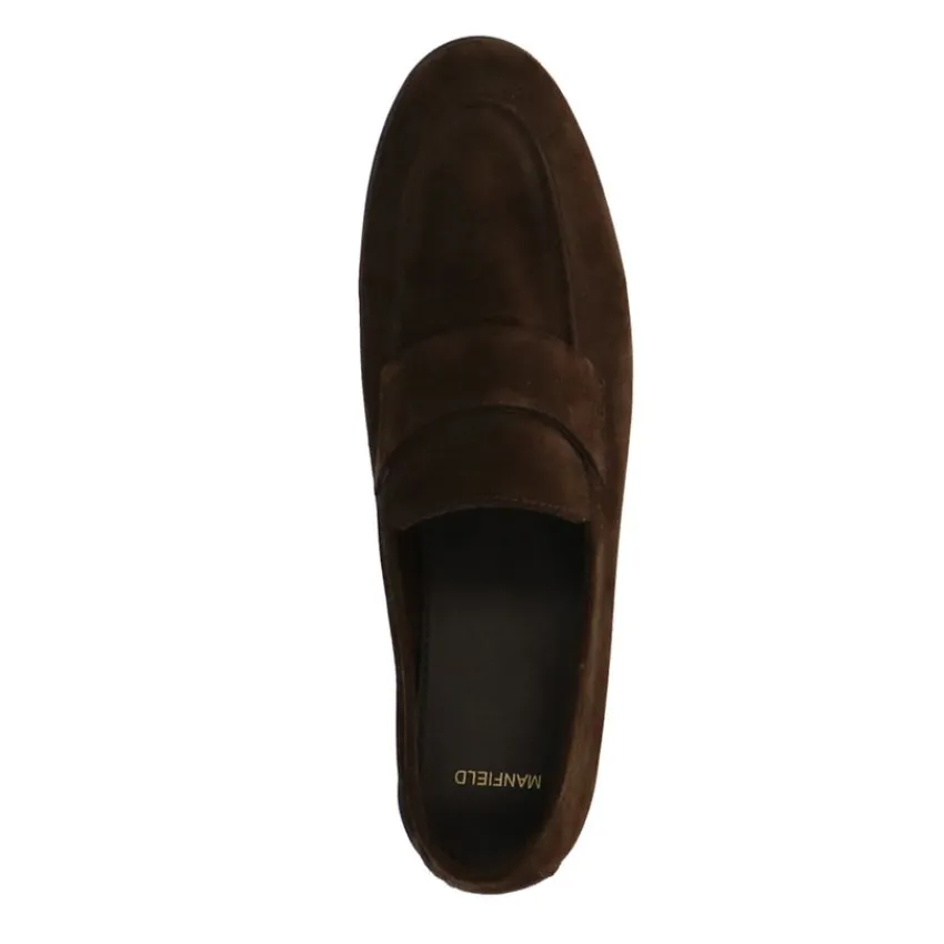 Manfield Bruine suède loafers^Heren Loafers