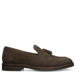 Manfield Bruine suède loafers^Heren Loafers