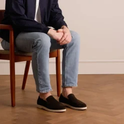 Manfield Bruine suède loafers^Heren Loafers