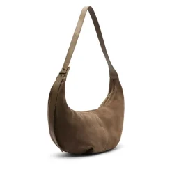 Manfield Bruine suède schoudertas^ Schoudertassen
