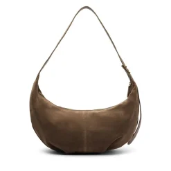 Manfield Bruine suède schoudertas^ Schoudertassen